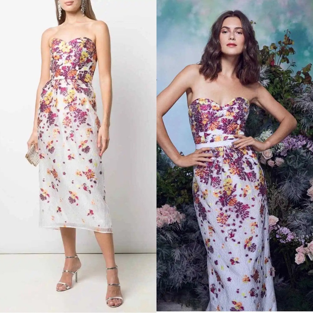 Marchesa Notte Strapless Sweetheart Gown